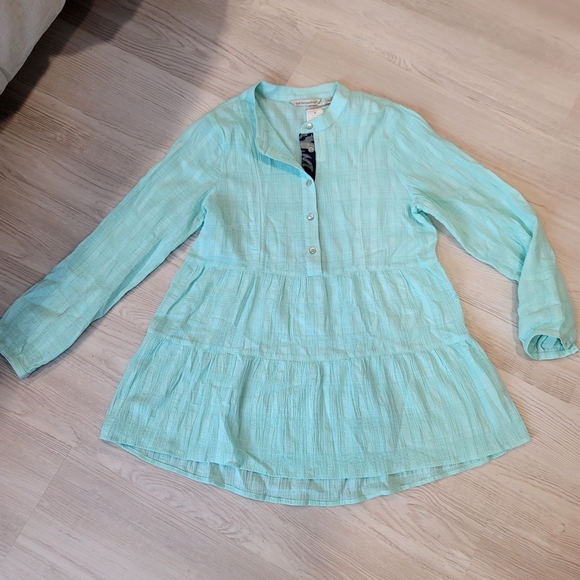 Soft Surroundings Tops - 🦃🦃NEW Soft Surroundings Gloria Crinkle Gauze Tunic in Clearwater size small